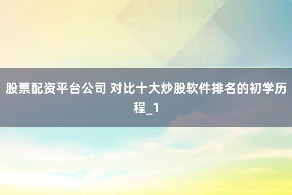股票配资平台公司 对比十大炒股软件排名的初学历程_1
